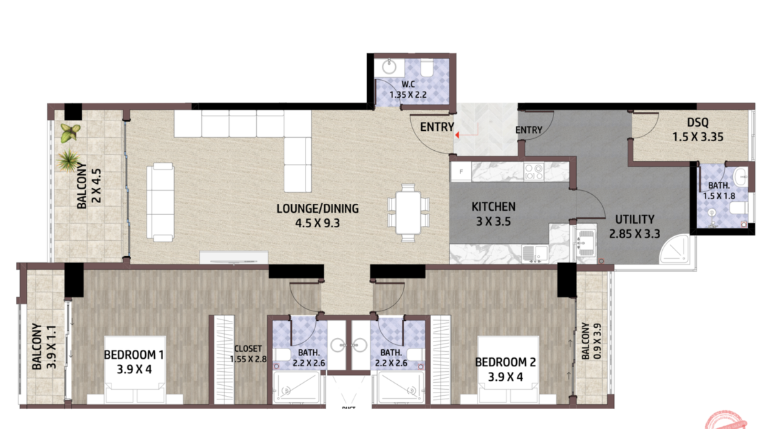 Sunset Park Apartments For Sale In Westlands, Nairobi 2 And 3 Bedrooms