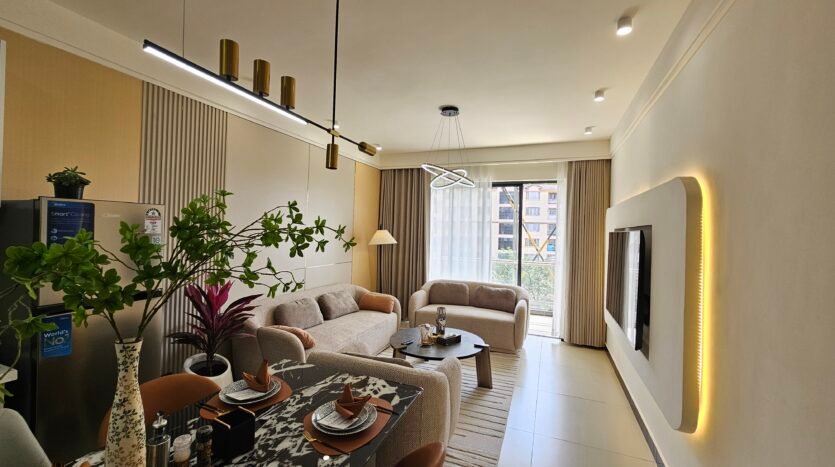 Elegant master bedroom with modern finishes at Luster Arbor Residency