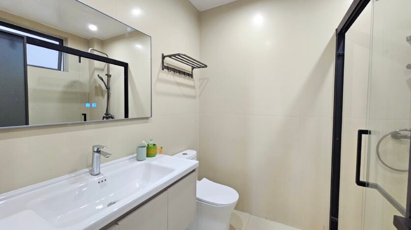Luxurious bathroom with premium fixtures at Luster Arbor Residency